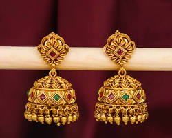 Traditional Gold Jhumka Earrings
