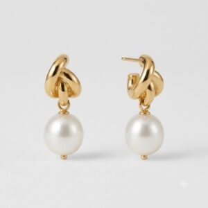 Gold Pearl Drop Earring