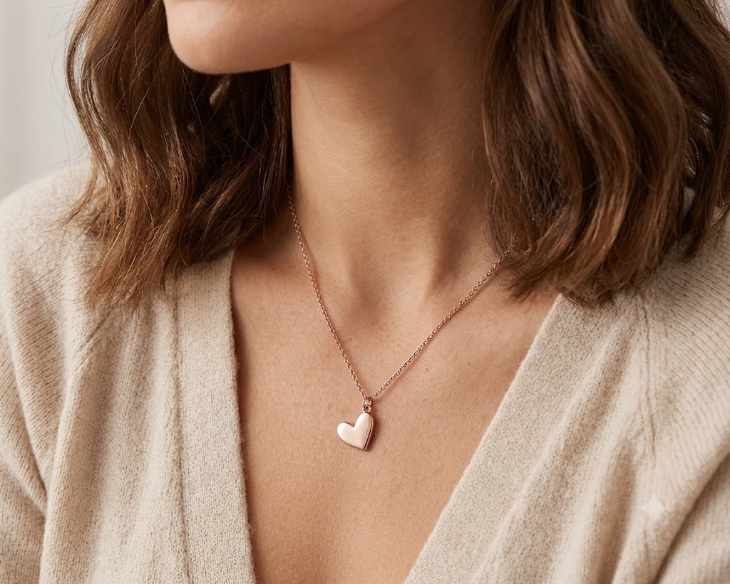 Rose Gold Heart Pendant Necklace - Image 2